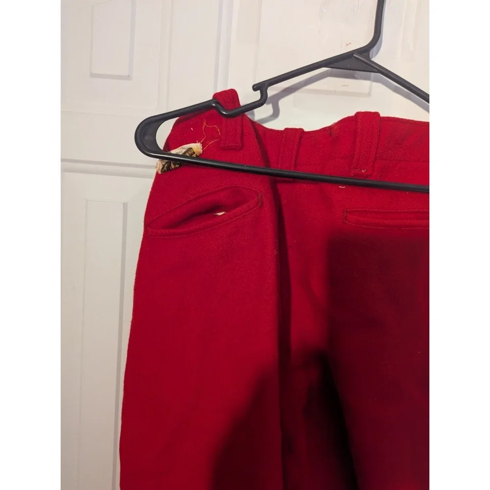 Chippewa Falls Woolen Mill Solid Red Hunting Pants Vintage 1950's 32x34